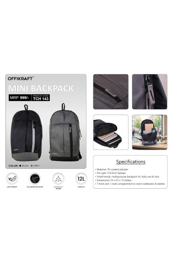 Offikraft Mini Bagpack - Black